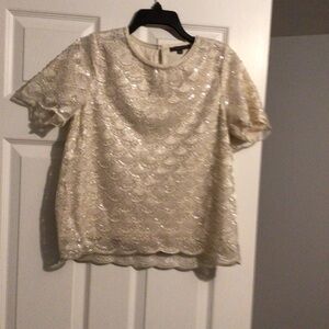 ADRIANNA PAPELL BEADED TOP SMALL